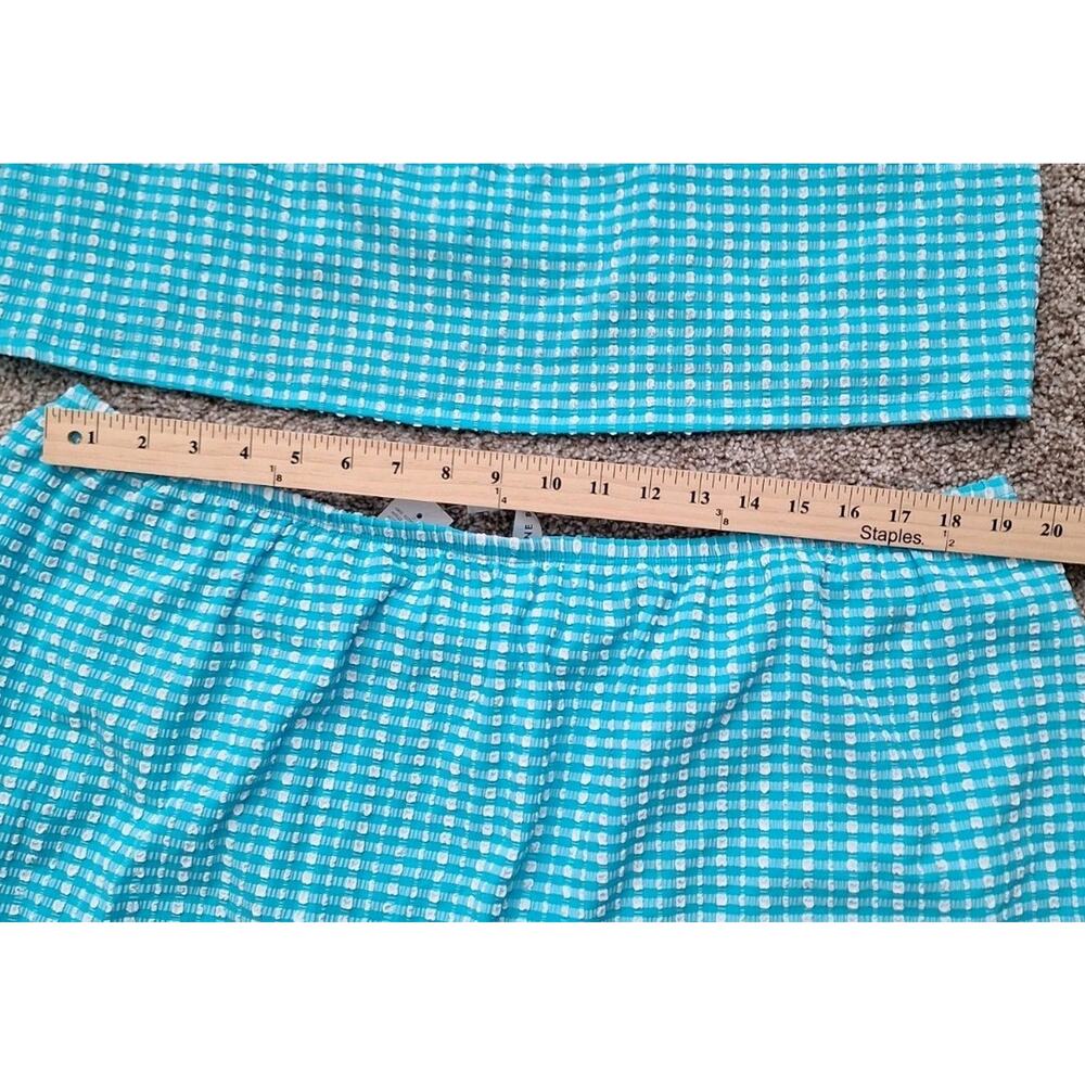 Lane Bryant Teal Gingham Balconette Tankini Top 42C and Swim Skirt 24 Set - Picture 12 of 12